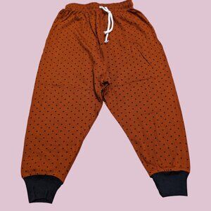 Pepco Full length Soft Cotton Brown Polka Dots Ankle Cuffed Joggers Pants NWOT